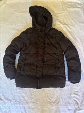 Ralph Lauren Black Hooded Quilted Puffer Coat